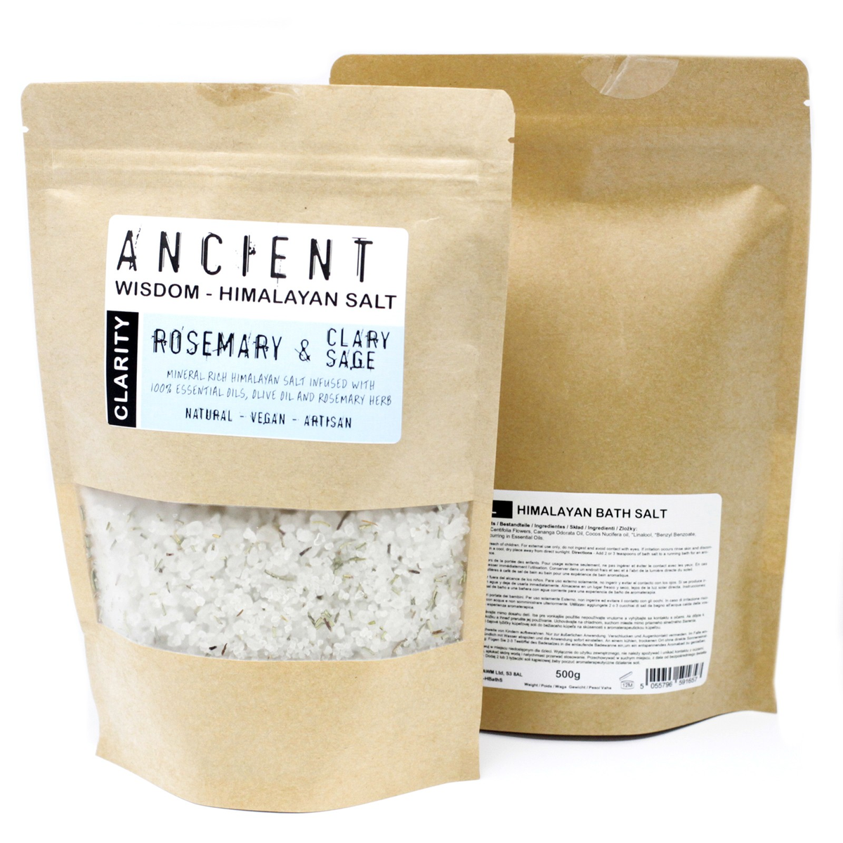 Himalayan Bath Salt Blend with Rosemary and Clary Sage, 500g, product photo