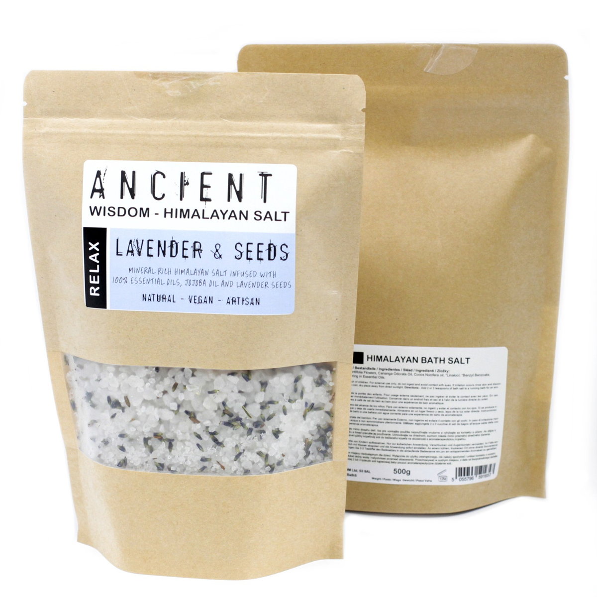 Himalayan Bath Salt Blend with Lavender and Jojoba Oil, 500g, product photo