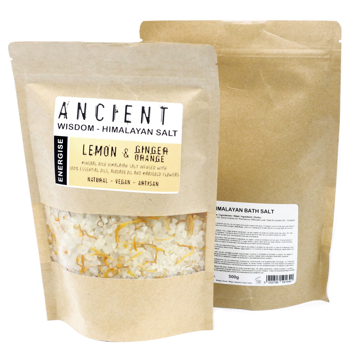 Himalayan Bath Salt Blend, Lemon, Ginger and Orange, 500g, product photo